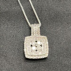 Sterling Silver and Diamond Pendant Necklace
